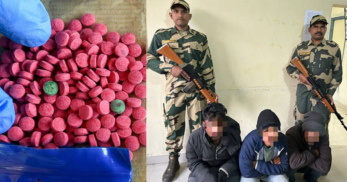 Meghalaya: BSF seizes over thousand yaba tablets, three drug peddlers arrested